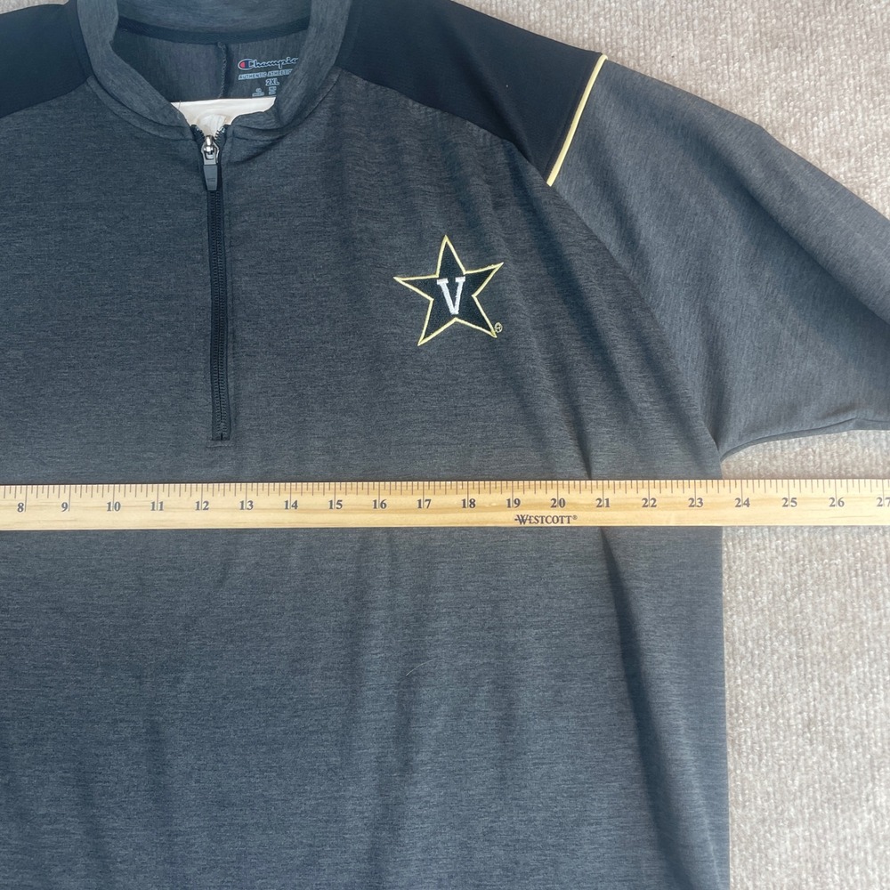 Champion Vanderbilt Commodores Quarter Zip Pullover Men's 2XL Dark Gray Athletic - Picture 5 of 14